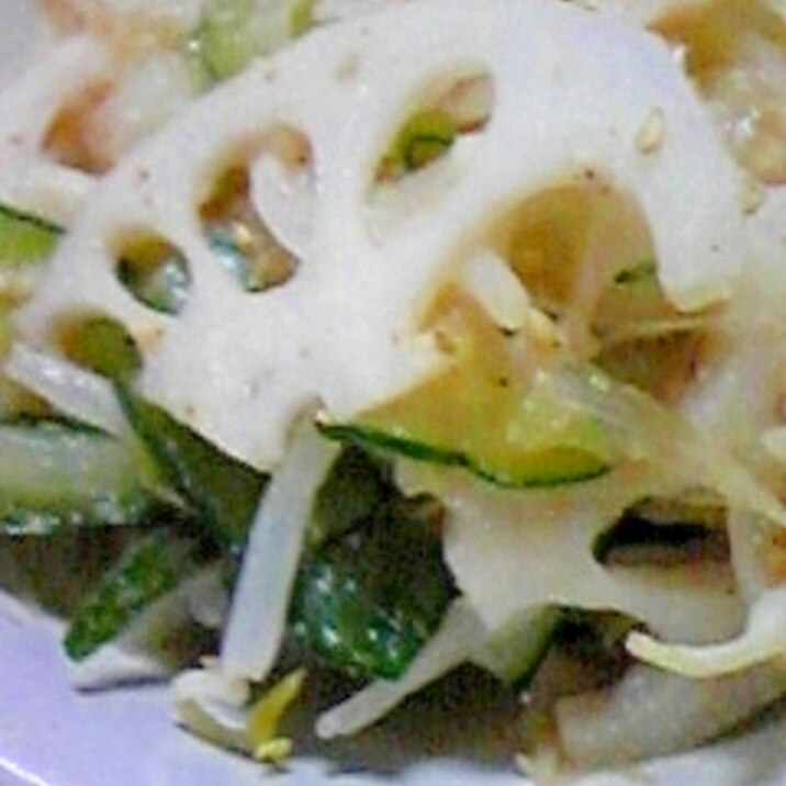 レンコンのゴマ中華サラダ
